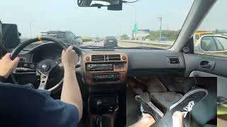 POV Manual Car Suburban Road and Highway Driving with Pedal Cam | HONDA Civic