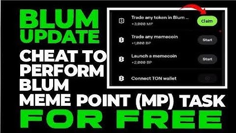 How To Perform Blum MEME POINT (MP) Task FOR FREE - Blum Airdrop Allocation Criteria