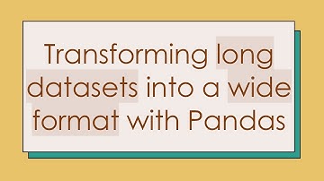 Transforming long datasets into a wide format with Pandas
