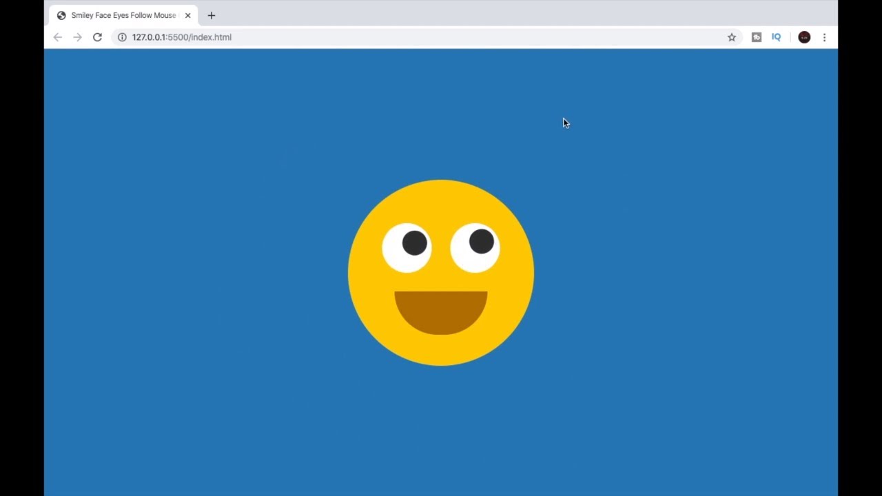 Smiley Face Eyes Follow Mouse Cursor using CSS and Javascript 