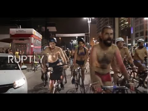 Brazil: Naked cyclists pedal protest for green living