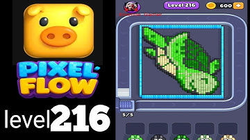 Pixel Flow level 216 hard Walkthrough Solution