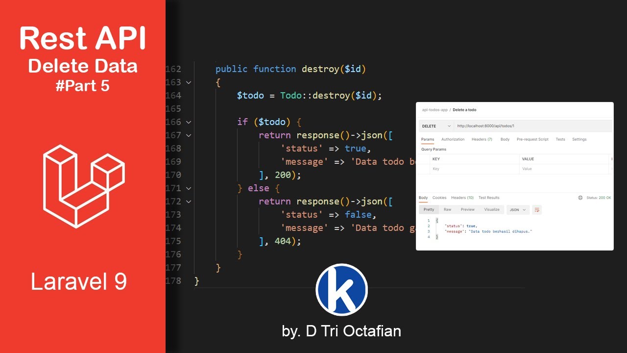 Rest API with Laravel 9: Delete Data (Part 5) - YouTube