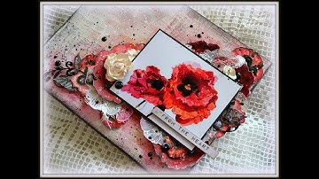 Mixed Media canvas "Poppies" by Ekaterina Zenevich.  Step-by-step tutorial.