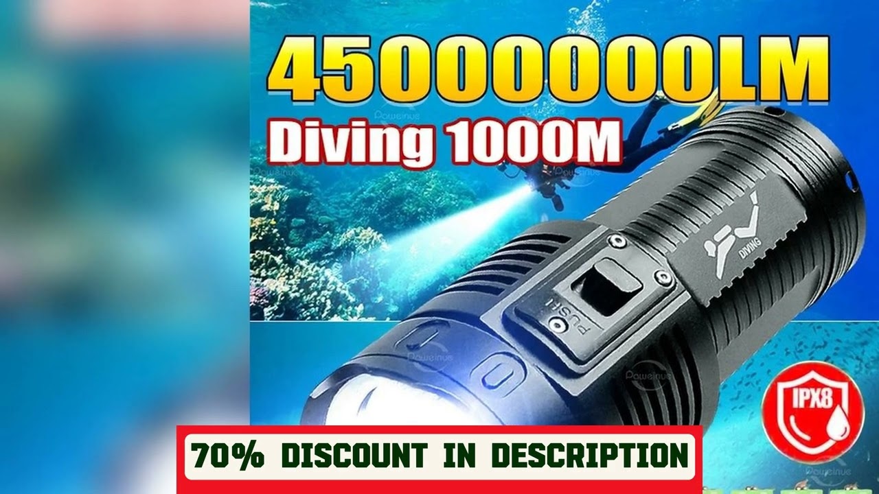 A must-have product! Most Powerful Diving Flashlight 5*T40 LED Professional Diving Flashlight Supe