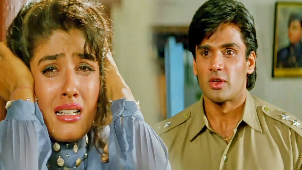         Dilwale Movie Scene  Suniel Shetty  Raveena Tandon