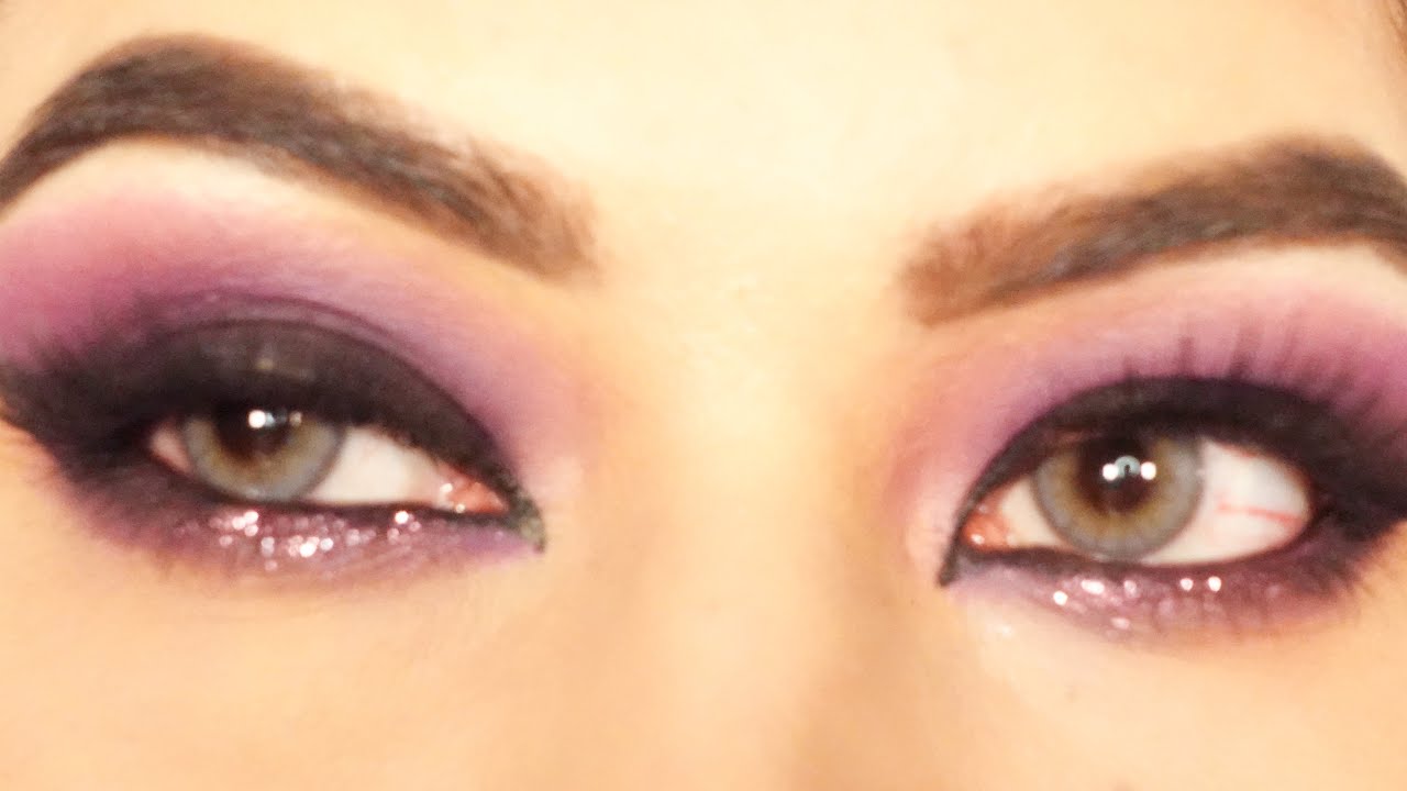 HOW TO Purple Glitter Smokey Eye Makeup tutorial 