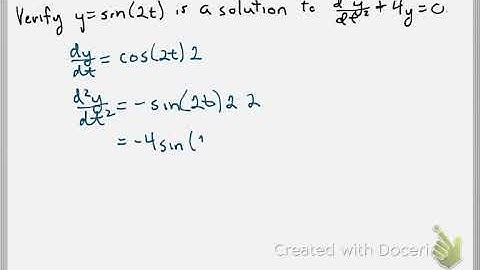 verify solution to differential equation 2nd order