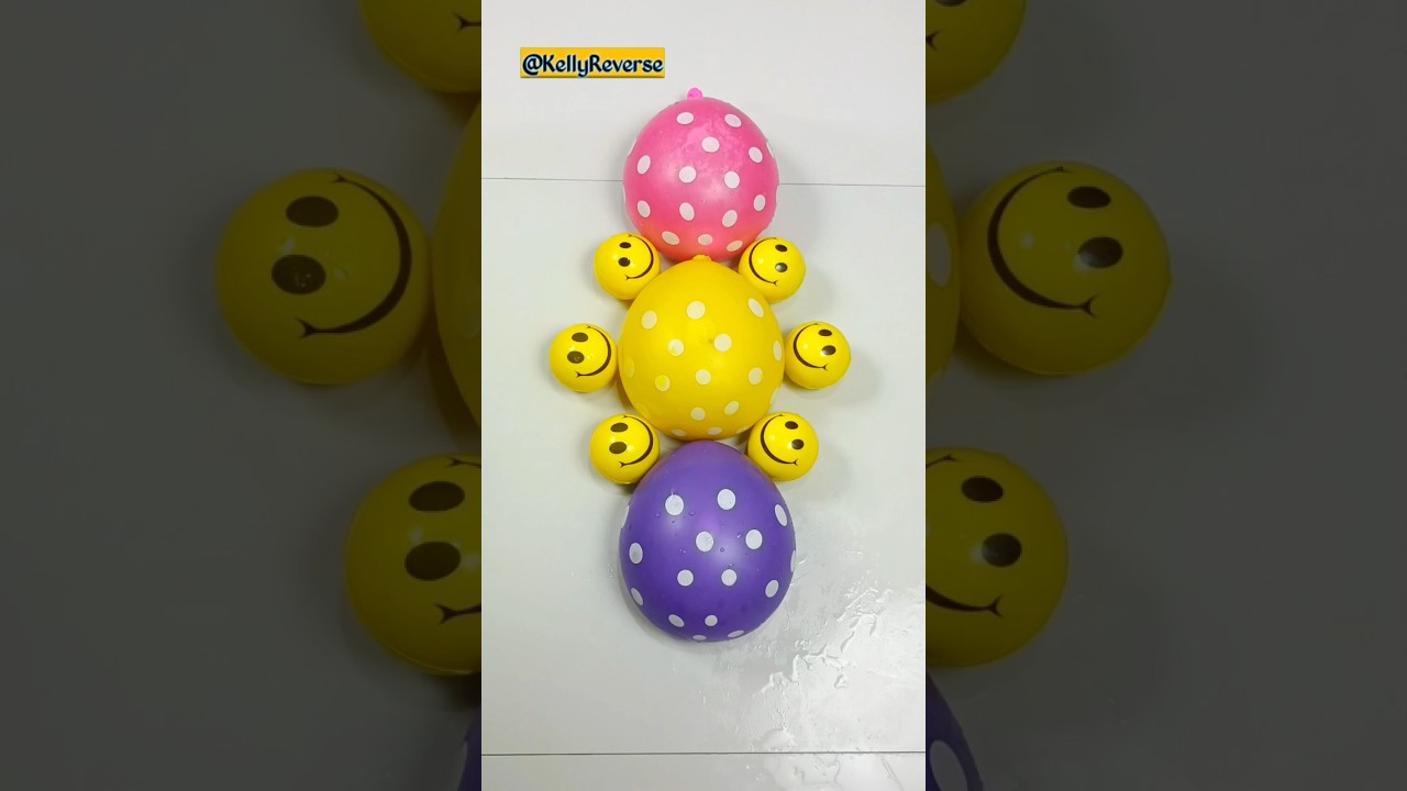 Satisfying Balloon Popping With Colourful Beads & Water 