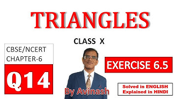 [T-65], N.C.E.R.T. SOLUTIONS OF  CLASS-10 MATHS, Chapter-6, TRIANGLES, Ex-6.5, Q-14.