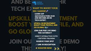 Learn SAP SF RCM – Smart Hiring Automation🚀#SAPSuccessFactors#RCM#MotiveMentors#online trainings