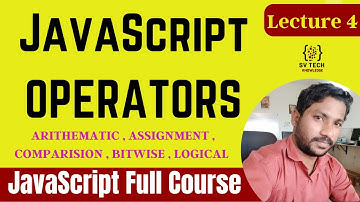 JAVASCRIPT OPERATORS | Lecture 04 | JAVASCRIPT FULL COURSE | JAVASCRIPT | #javascript
