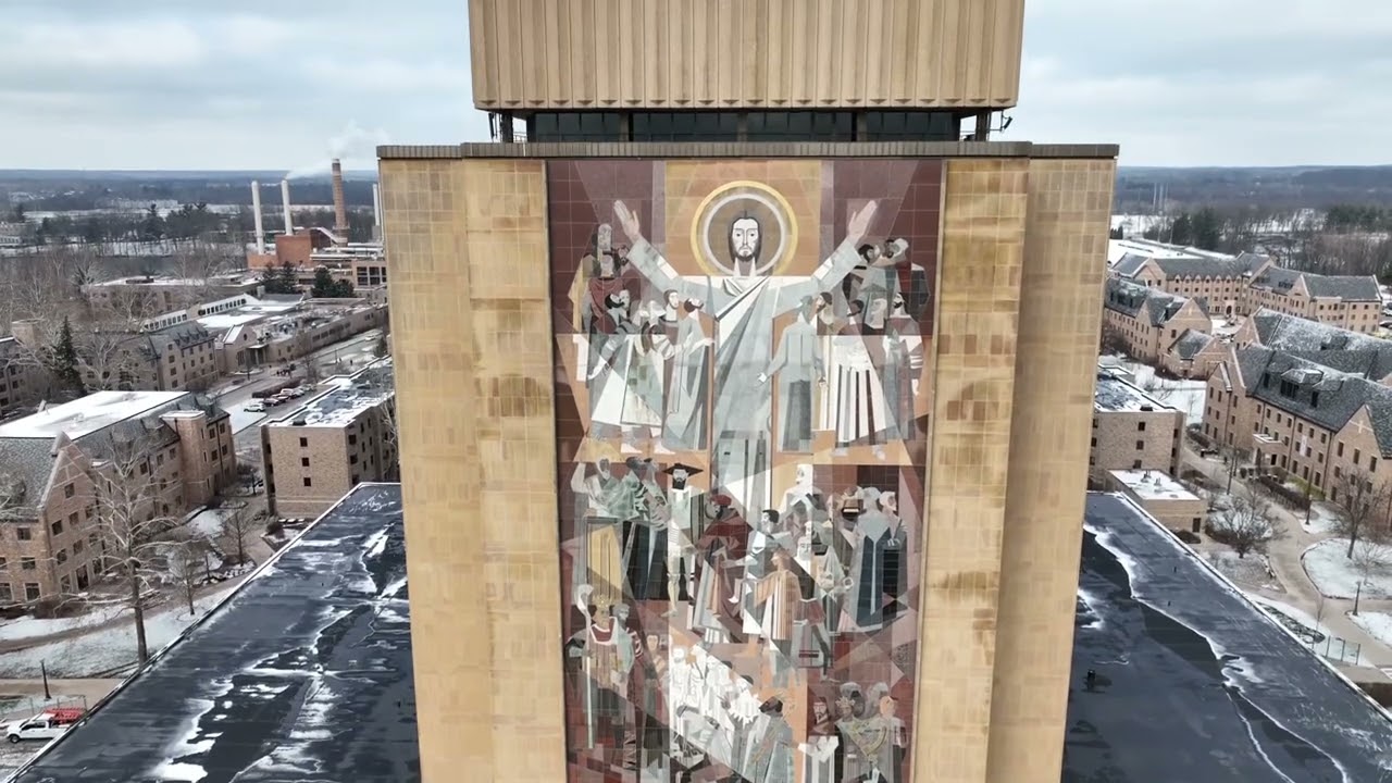 Quick Drone Look At Touchdown Jesus - Notre Dame’s The Word of Life Mural