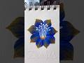 💙🫶💯Gorgeous BLUE GOLD flower painting using acrylic paints in matte and metallic 🥰💙👌 #shorts
