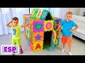 Vlad y Nikita construyen casas de juego de colores
