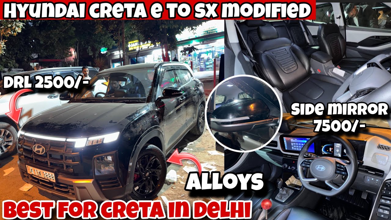 Hyundai CRETA E base model MODIFICATION✅ || BASE TO TOP|| 70%off on hyundai genuine accessories ||