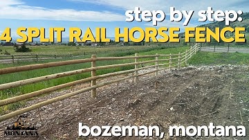 Our Team Creating a Stunning 4 Rail Horse Fence with Split Rails and Driver Posts