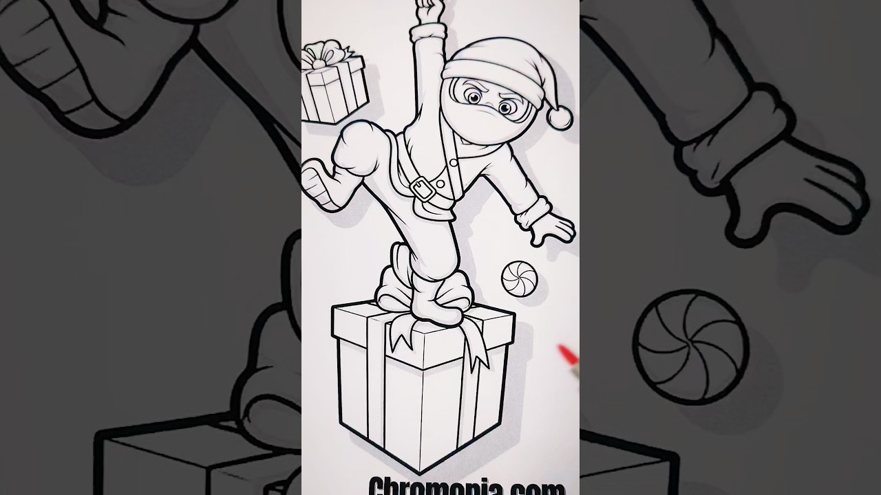 Ninja Sneaking Christmas Presents 🥷🎁 | ASMR COLORING WITH ALCOHOL MARKERS OHUHU
