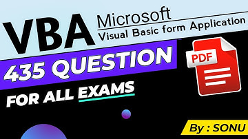 Excel VBA MCQ Questions and Answers (Visual Basic for application objective type question with pdf)