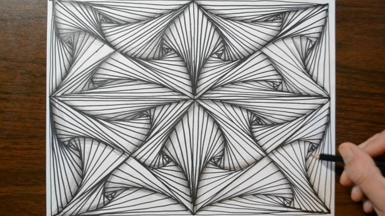 Pattern Doodle Sketch - How to Draw Line Illusions