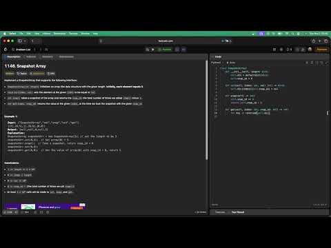 No Sound Leetcode 1146: Snapshot Array
