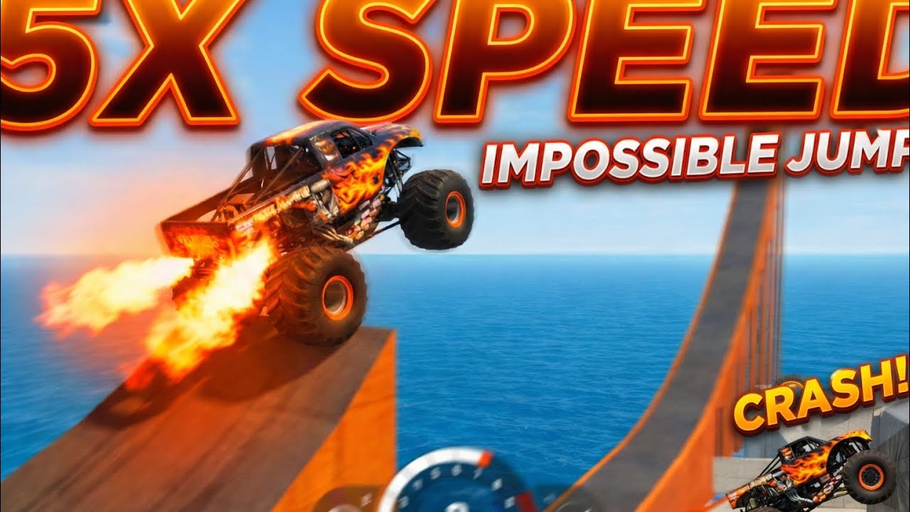 5X SPEED! 🏎 Impossible Mega Ramp Challenge - Can We Survive? # ...
