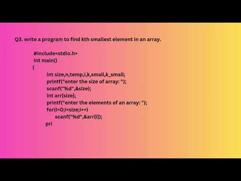 Unlocking Arrays: Discovering the K-th Smallest Element