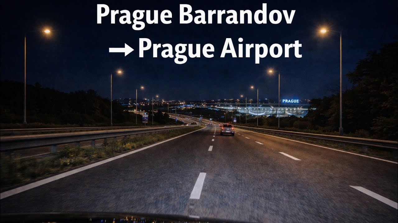 🚗 Prague Barrandov → Prague Airport | Calm Drive | 4K | No Commentary