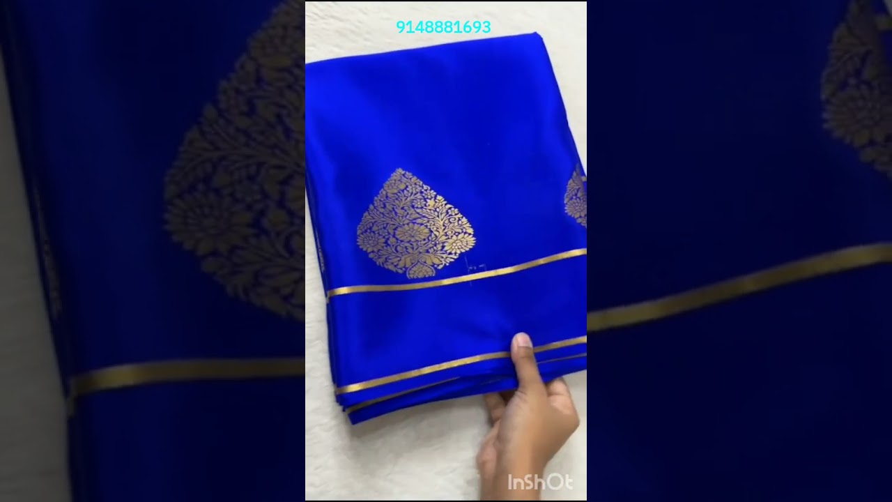 Beautiful  Mysore Pure Silk Sarees-26 Bentex Border with leaf motifs on the border& rich pallu #pure