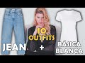 10 LOOKS CON JEAN Y BÁSICA BLANCA| La guía para usar tus jeans o vaqueros