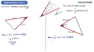 Area of a triangle -  1/2 a b SinC