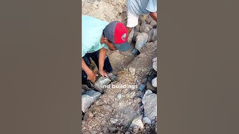The process of installing the foundation using stone #construction #building #satisfying