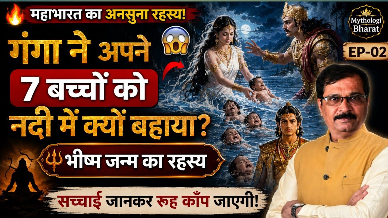 😱 गंगा ने अपने 7 बच्चों को नदी में क्यों बहाया? | भीष्म जन्म