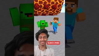 Steve And Mikey &amp; JJ Running Away From Lava Boulder With His Girlfriends! #minecraft #shorts