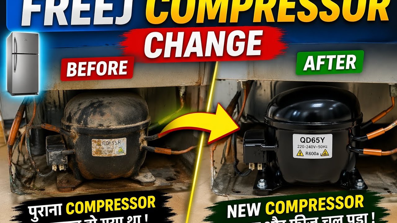 Freej Compressor Change Kaise Kare | Full Repair Video Prince AC ...