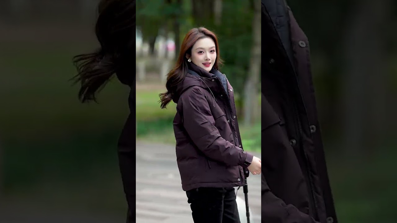 They’re wearing a stylish orange jacket, beige cargo pants, and tan boots, accessorized with