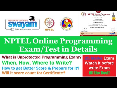 What is NPTEL Online Programming Test or Exam in Details | Unprotected Programming Exam Tips #NPTEL