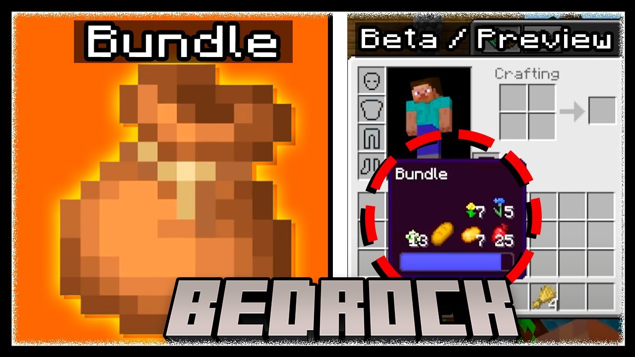 MINECRAFT BEDROCK FINAMENTE BUNDLES CHEGANDO NAS ATUALIZAÇÕES BETA E