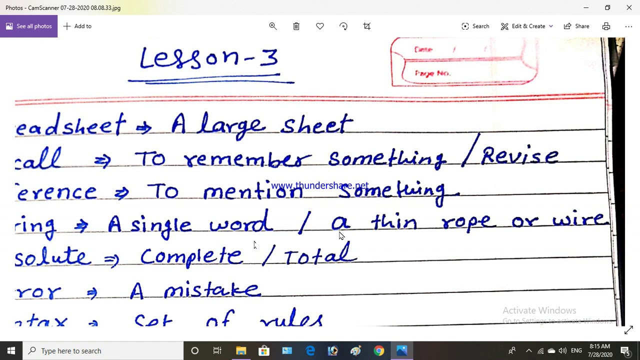 Class 7th Lesson 3 Word meaning - YouTube
