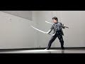 Simultaneous action of the Western sword and KATANA. -Japanese businessman game style action 236-