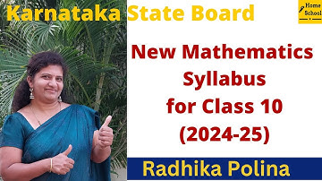 Karnataka state board New Mathematics Syllabus for class 10(2024-25)