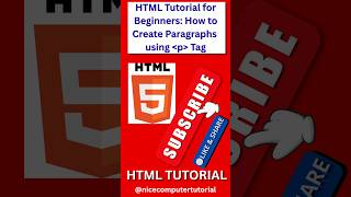 HTML Tutorial for Beginners: How to Create Paragraphs using  P Tag #html #htmltutorial #htmlcss