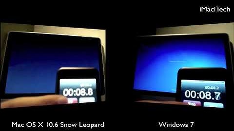 Windows 7 Ultimate VS Mac Os X 10.6.2 - Boot Up and Shut Down Time
