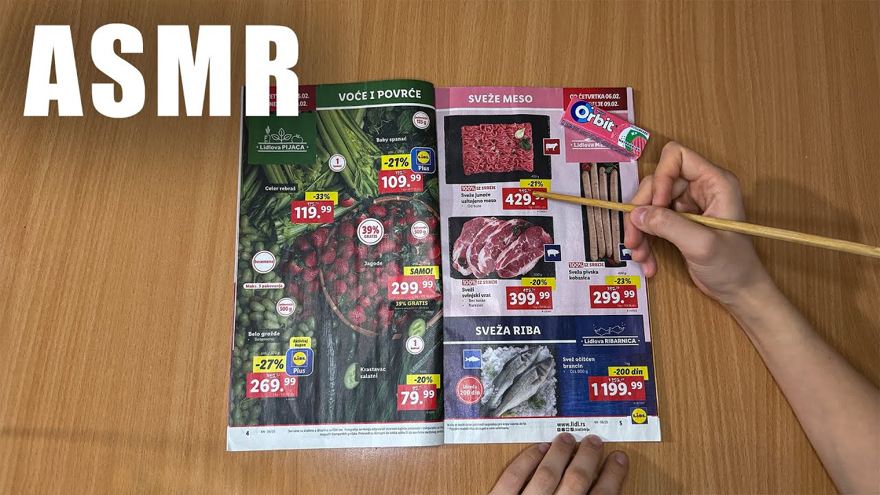 АСМР жвачка, листаю журнал, шепот