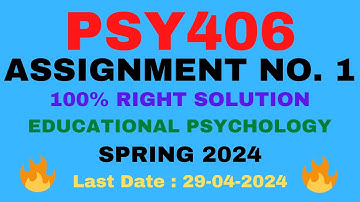 PSY406 ASSIGNMENT 1 SOLUTION 2024|PSY406 ASSIGNMENT 1 2024 |PSY406 ASSIGNMENT 1 SOLUTION SPRING 2024
