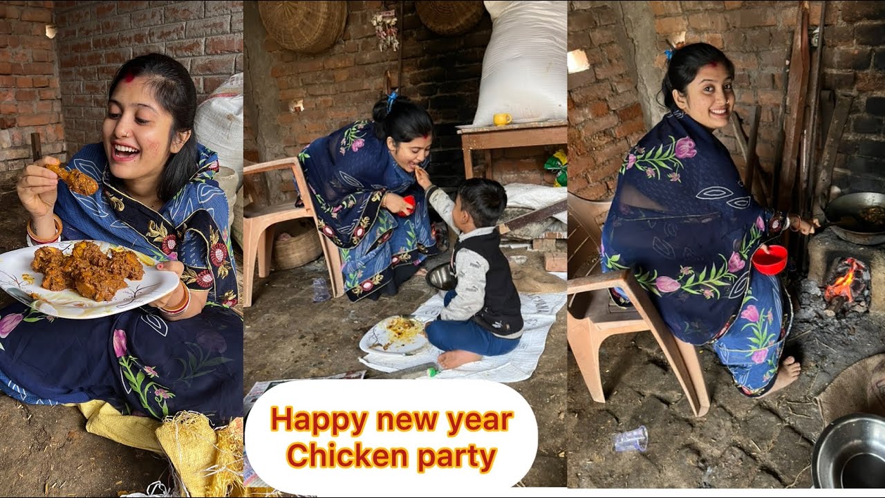 Happy new my year ❤️❤️ chicken party #mampirahul #dailyvlog #vlog