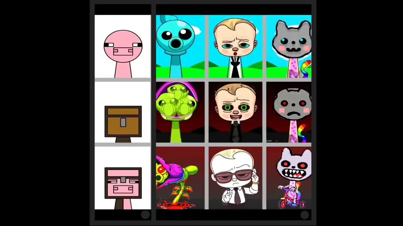 Sprunki oc : Nyan cat vs. Emoji 56 ( minecraft pig ) .... to phase 1 vs. phase 3 have them