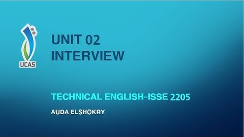 Video Unit 2 Interview