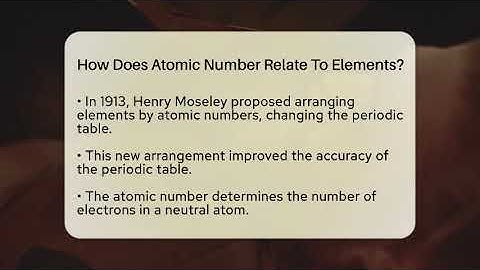How Does Atomic Number Relate To Elements? - Science Through Time