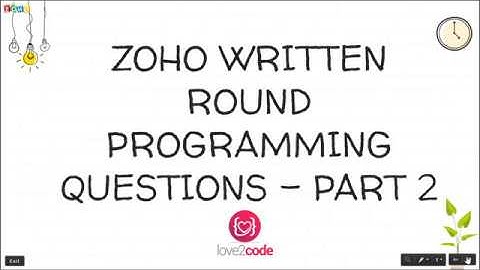 Zoho Inteview C Programming Question (Written Round) - Part 2 (Topic - Loops)